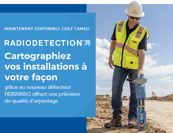 Cartographiez vos installations à votre façon grâce au nouveau détecteur RD8200SG offrant une précision de qualité d'arpentage