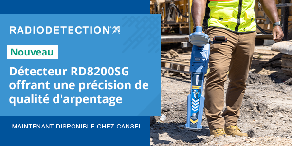 Nouveau : Détecteur RD8200SG offrant une précision de qualité d'arpentage